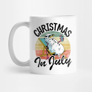 Melting Snowman Vintage Funny Christmas In July Mug